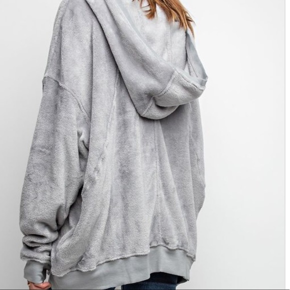NEW‼️Heather grey PULLOVER TUNIC KANGAROO- Hoodie - Picture 3 of 4